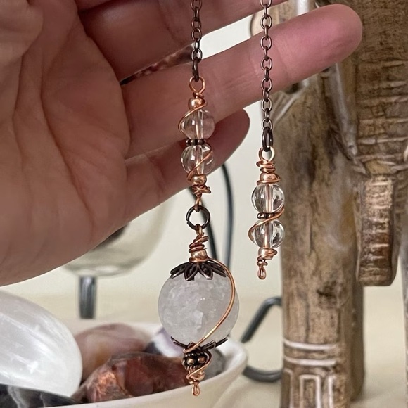 NWOT Crystal Quartz Copper Dowsing Pendulum - Picture 7 of 7